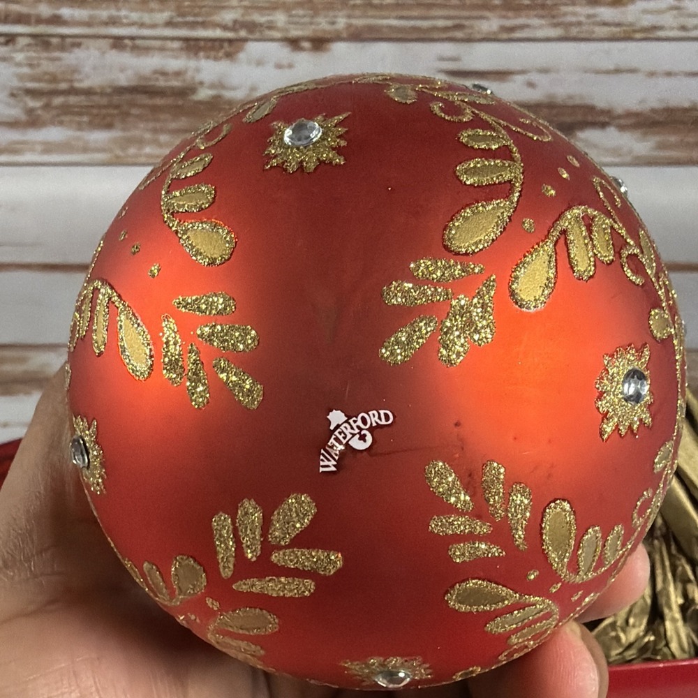 Waterford Holiday Heirloom Red Majestic Scroll Christmas Ornament w/ Box - Picture 5 of 7